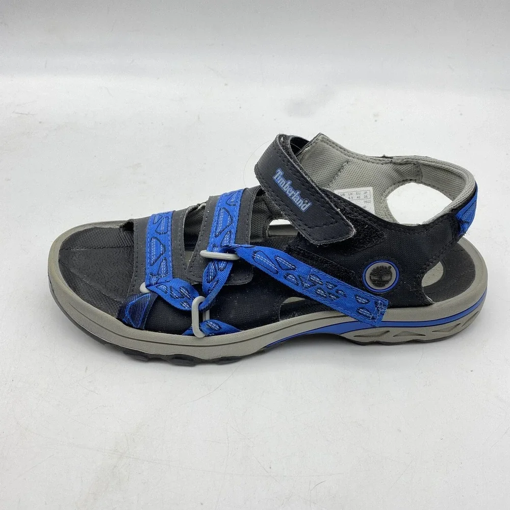 Timberland Mens Sandals 7 Black Blue Y2K Adjustable Hiking Outdoor Gorpcore